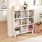 Costway 1 PCS 9-Cube Bookcase with 6 Removable Shelves Raised Support Feet for Living Room Brown/White